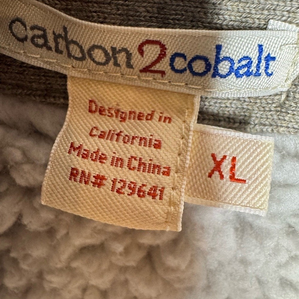 Carbon 2 Cobalt‎ Mens Sherpa Lined Sweater Cardigan Sz XL Full Zip - Picture 8 of 10